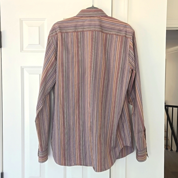 PAUL SMITH • Mens Button Down Dress Shirt Striped, Neck 16 - Picture 7 of 7